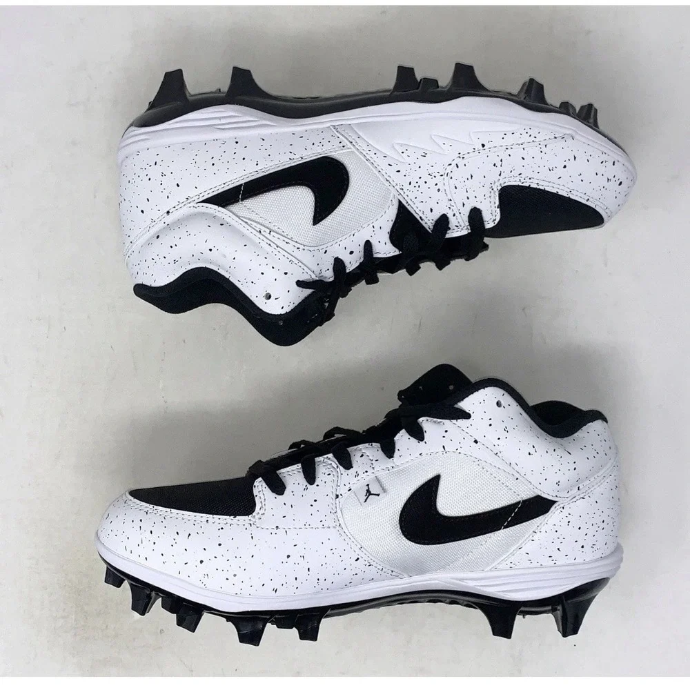 Size 12 Men's - Jordan Stadium 90 Low TD White Black HQ0210-100 Football Cleats